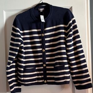NWT J.Crew Striped Sweater Lady Jacket